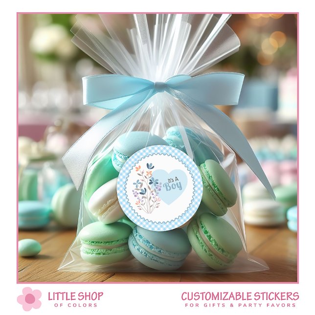 Pegatina Redonda Es un anuncio de nacimiento de un niño Baby Shower (Subido por el creador)