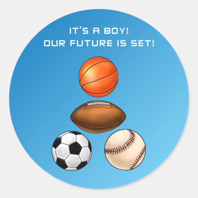 Pegatina Redonda Es un chico (Anverso)