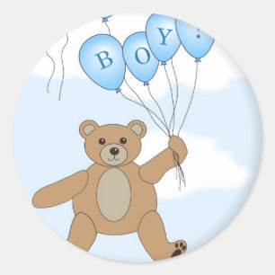 Pegatina Redonda Es un chico Teddy Bear