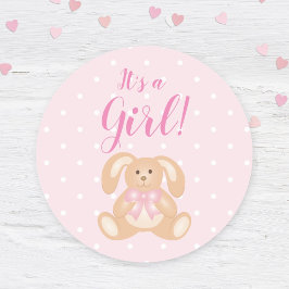 Pegatina Redonda Es un conejo conejo conejo conejo conejo rosa de B