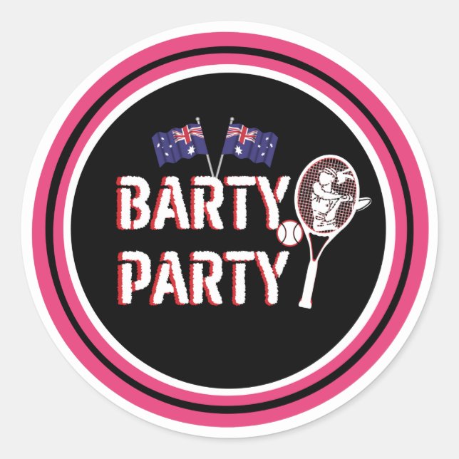Pegatina Redonda Es un Fiesta de Barty (Anverso)