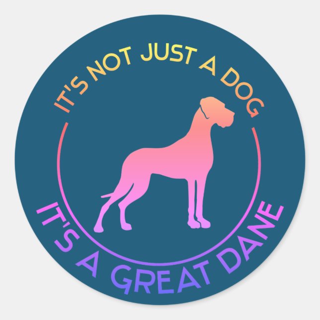Pegatina Redonda es un Gran Danés (Anverso)