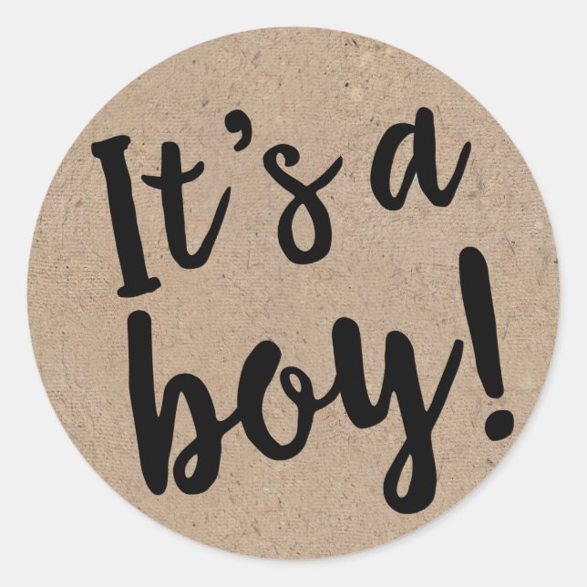 Pegatina Redonda Es un guión de moda para niños al estilo Kraft (Anverso)