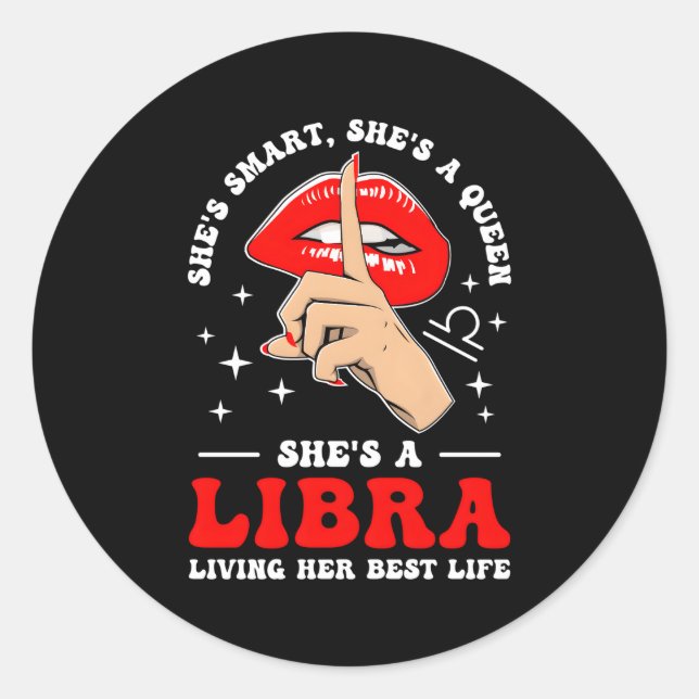 Pegatina Redonda Es Un Horóscopo Libra Zodiac Rótulo Libra (Anverso)