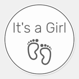 Pegatina Redonda Es Un Negro Blanco Minimalista Y CHICA