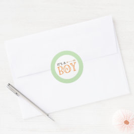 Pegatina Redonda Es Un Niño Bosque Boho Stickers