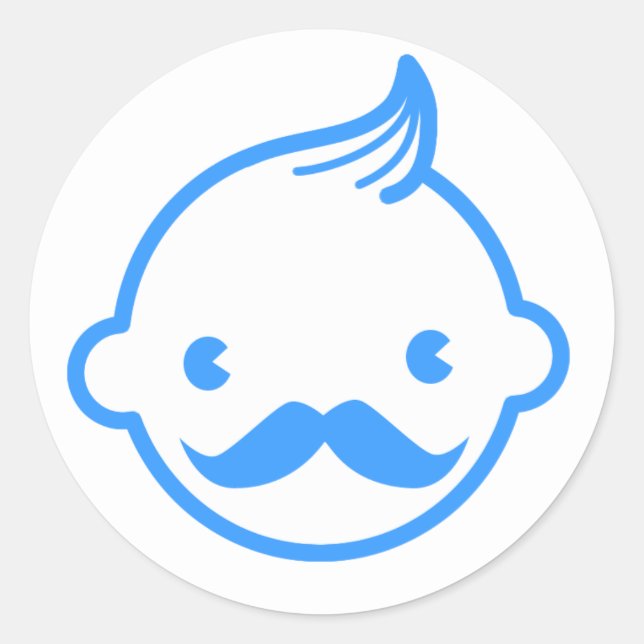 Pegatina Redonda Es un niño pequeño Pegatinas de Baby Shower (Anverso)