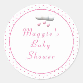 Pegatina Redonda Es un Punto Polka Rosa Chica