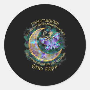 Pegatina Redonda Es Un Viaje - Fibromialgia Conciencia