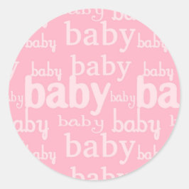 Pegatina Redonda Es una fiesta de baby shower rosa para niña
