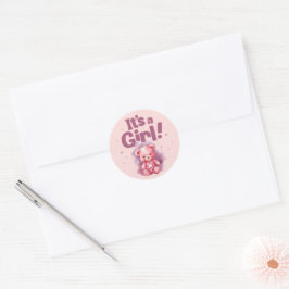 Pegatina Redonda Es una niña