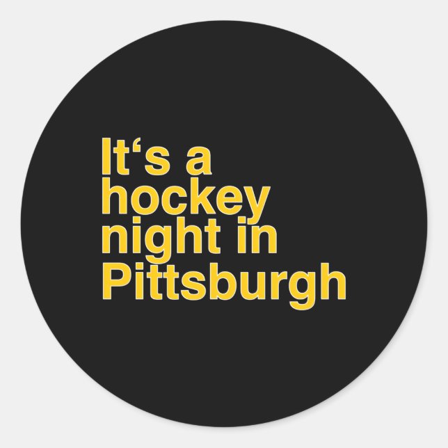 Pegatina Redonda Es Una Noche De Hockey En Pittsburgh (Anverso)