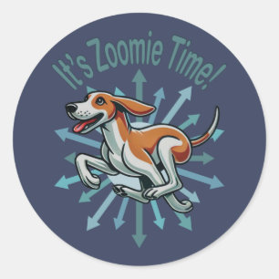 Pegatina Redonda Es Zoomie Time American Fox Hound