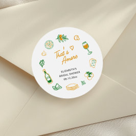 Pegatina Redonda Esa es más una ducha nupcial italiana más rústica