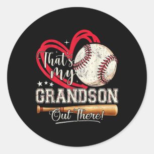 Pegatina Redonda Ésa es mi nieto ahí fuera, abuela de béisbol Mothe