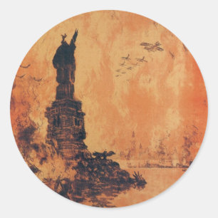 Pegatina Redonda Esa Libertad No Perecerá De La Tierra.