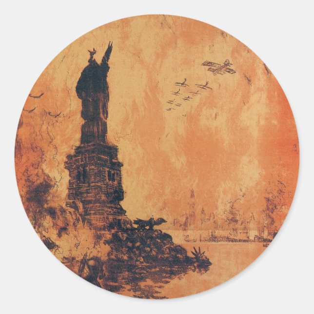 Pegatina Redonda Esa Libertad No Perecerá De La Tierra. (Anverso)