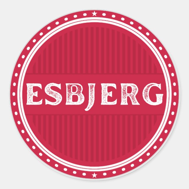 Pegatina Redonda Esbjerg City Pride Emblem – Danish Identity (Anverso)