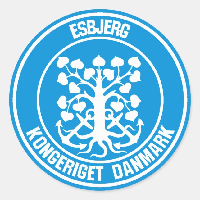 Pegatina Redonda Esbjerg Round Emblem (Anverso)