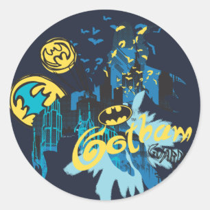 Pegatina Redonda Esbozo para portátiles Batman Gotham Guardian