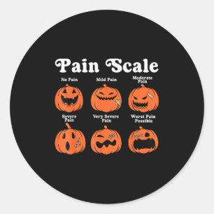 Pegatina Redonda Escala de dolor Calabaza espumosa Caída Halloween