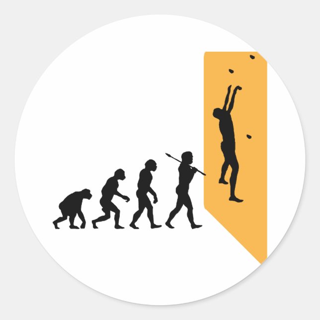 Pegatina Redonda Escalada de pared (Anverso)