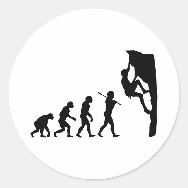 Pegatina Redonda Escalada de rock (Anverso)