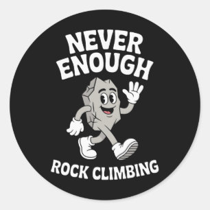 Pegatina Redonda Escalada en roca divertida o escalador de rocas re
