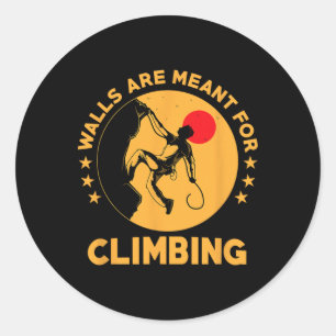 Pegatina Redonda Escalada en Roca Divertida para Hombres Mujeres Mo