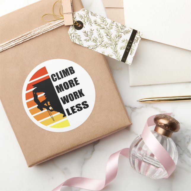 Pegatina Redonda Escalada motivacional diciendo (Regalar)