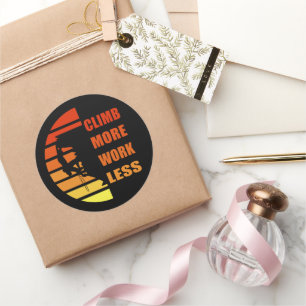 Pegatina Redonda Escalada motivacional diciendo