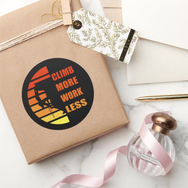 Pegatina Redonda Escalada motivacional diciendo (Regalar)