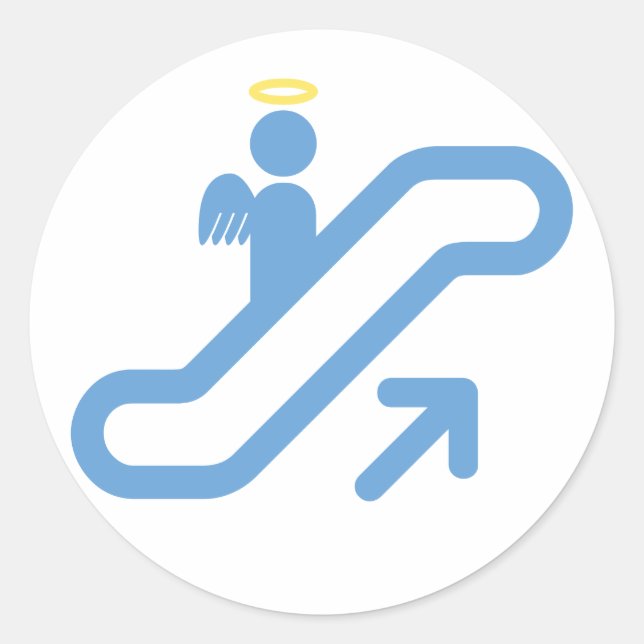 Pegatina Redonda Escalador, sin escalera (Anverso)