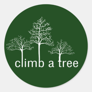 Pegatina Redonda Escalar un diseño de árbol
