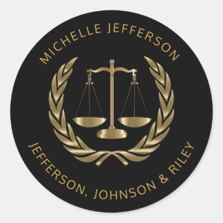 Pegatina Redonda Escalas de justicia