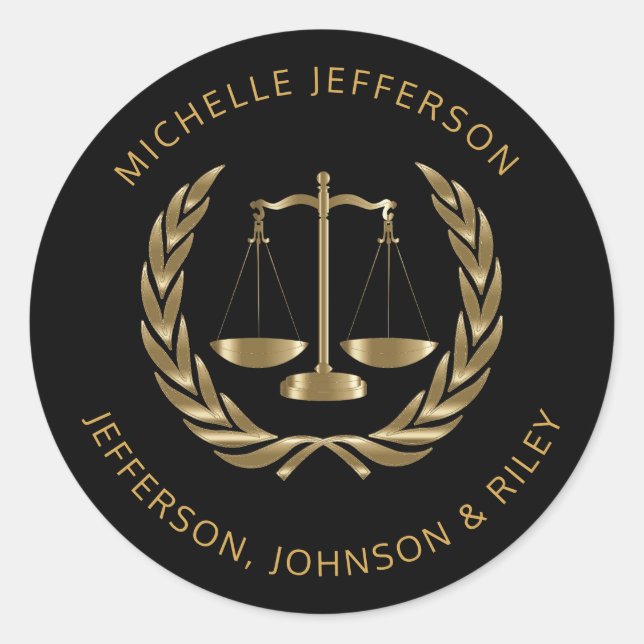 Pegatina Redonda Escalas de justicia (Anverso)