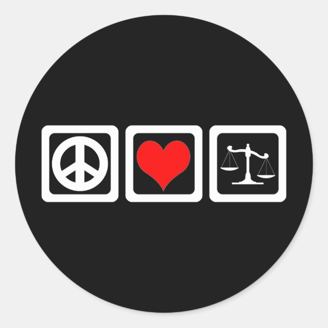 Pegatina Redonda Escalas de justicia (Anverso)