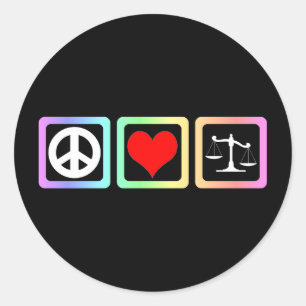 Pegatina Redonda Escalas de justicia