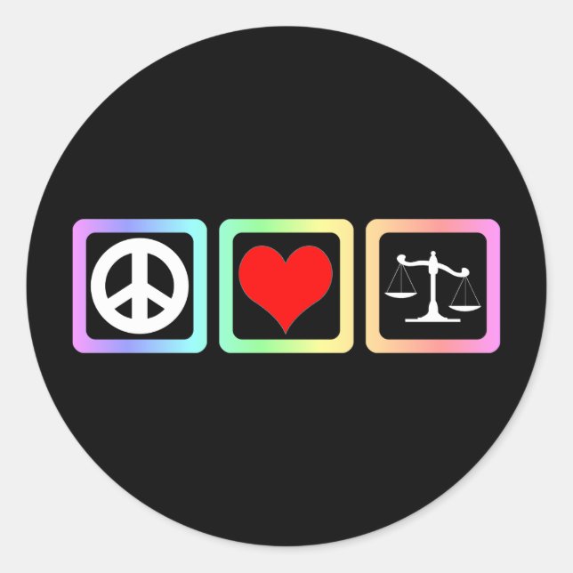 Pegatina Redonda Escalas de justicia (Anverso)