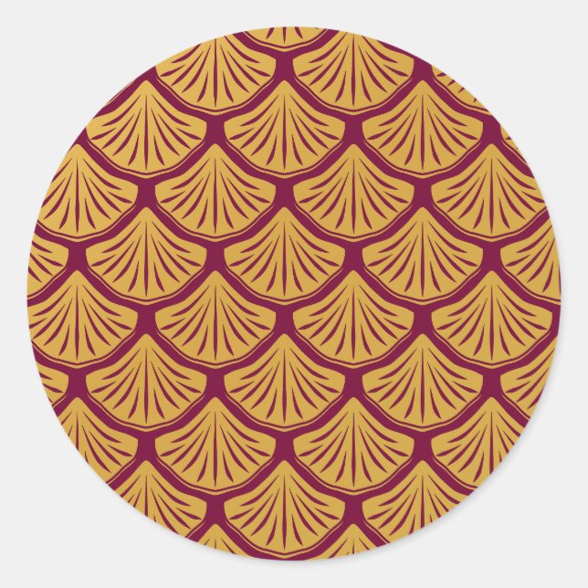 Pegatina Redonda Escalas de sirenas Art Deco - Magenta (Anverso)