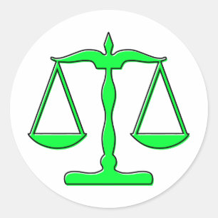Pegatina Redonda escalas del oddRex de la justicia