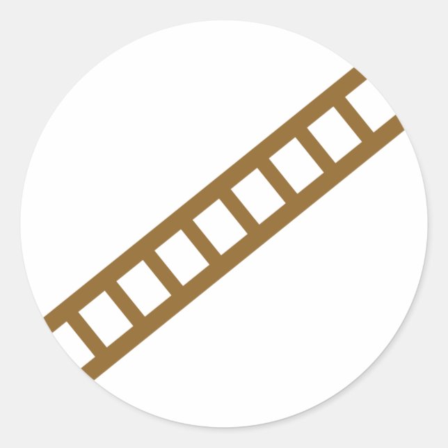 Pegatina Redonda escalera de madera (Anverso)