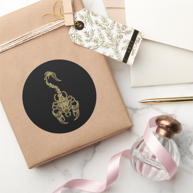 Pegatina Redonda Escándalo envenenado de oro insecto muy venenoso (Regalar)