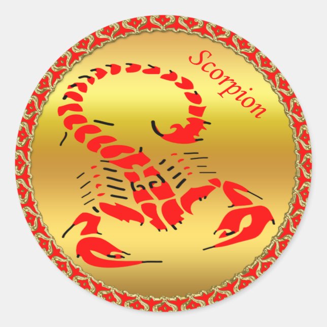 Pegatina Redonda Escándalo venenoso rojo: insecto muy venenoso (Anverso)