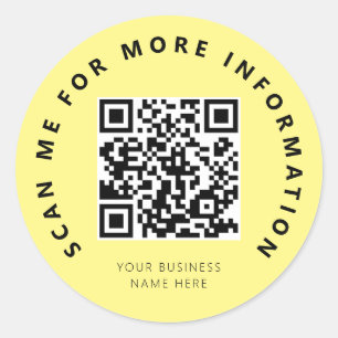 Pegatina Redonda Escanear código QR amarillo