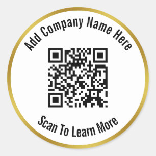 Pegatina Redonda Escanear código QR para obtener más información so