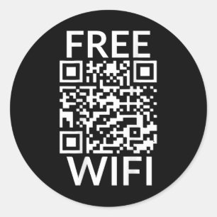 Pegatina Redonda Escaneo Divertido Wifi Gratuito Trump Bailando Bro