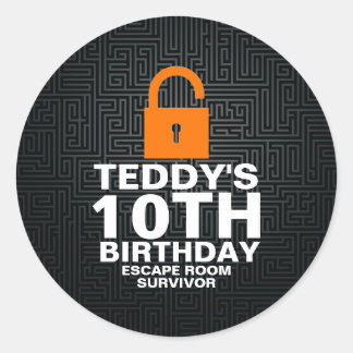 Pegatina Redonda Escape Room Murder Mystery Game Party