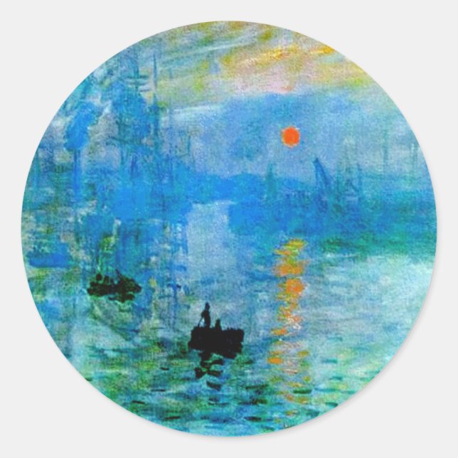 Pegatina Redonda Escape rústico y elegante de barcos pesqueros Blue (Anverso)