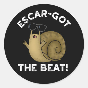 Pegatina Redonda Escar consiguió El Beat Gracioso Caracol Francés P
